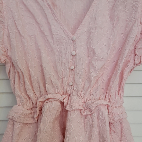 Express Light Pink Ruffle Shirt - Picture 2 of 4